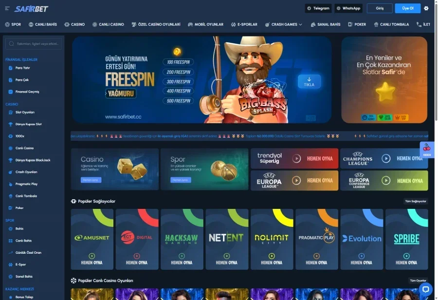Safirbet ekran görüntüsü